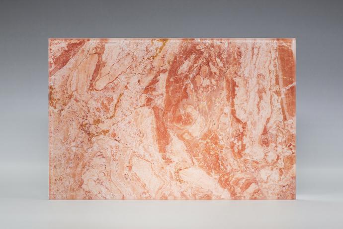 A square piece with orange stone texture on a neutral background