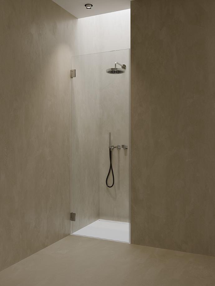 Click 01 Shower cabin with glass doors.