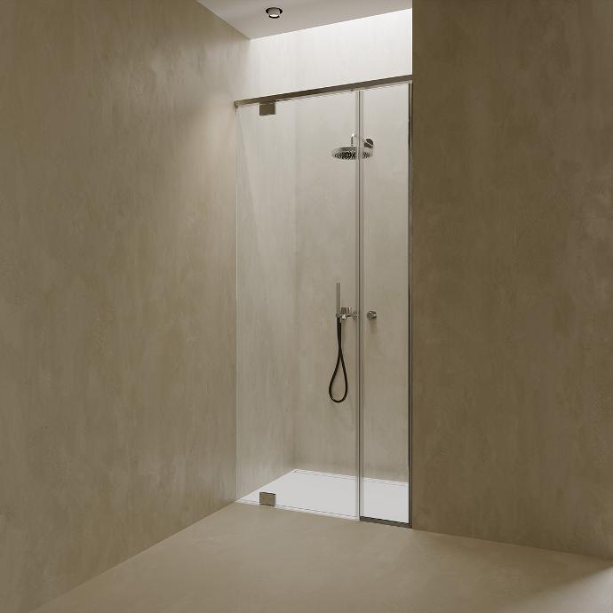Sweep 02 Shower cabin with glass doors and fixed glass.