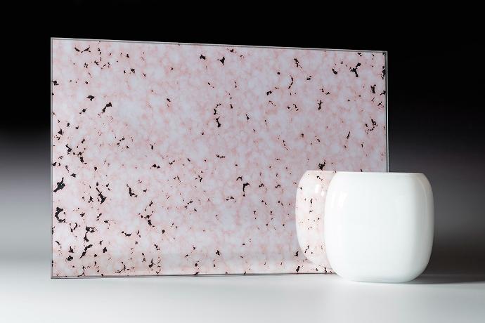 Silver Bubbles Pastel Pink - Antique Mirror - sample
