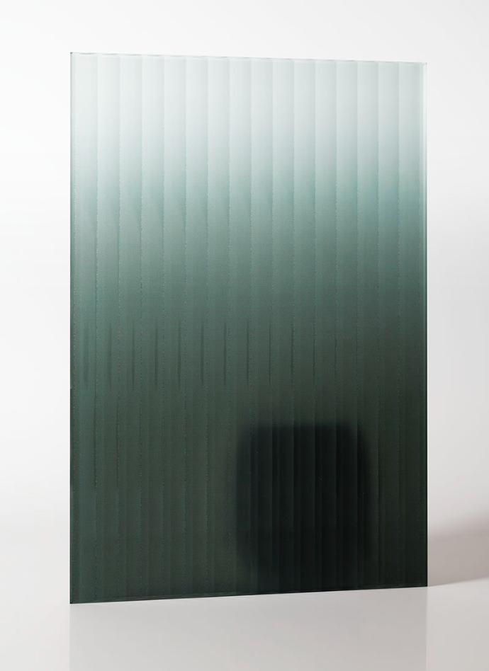 Petroleum Ombre Ribbed Glass - sample