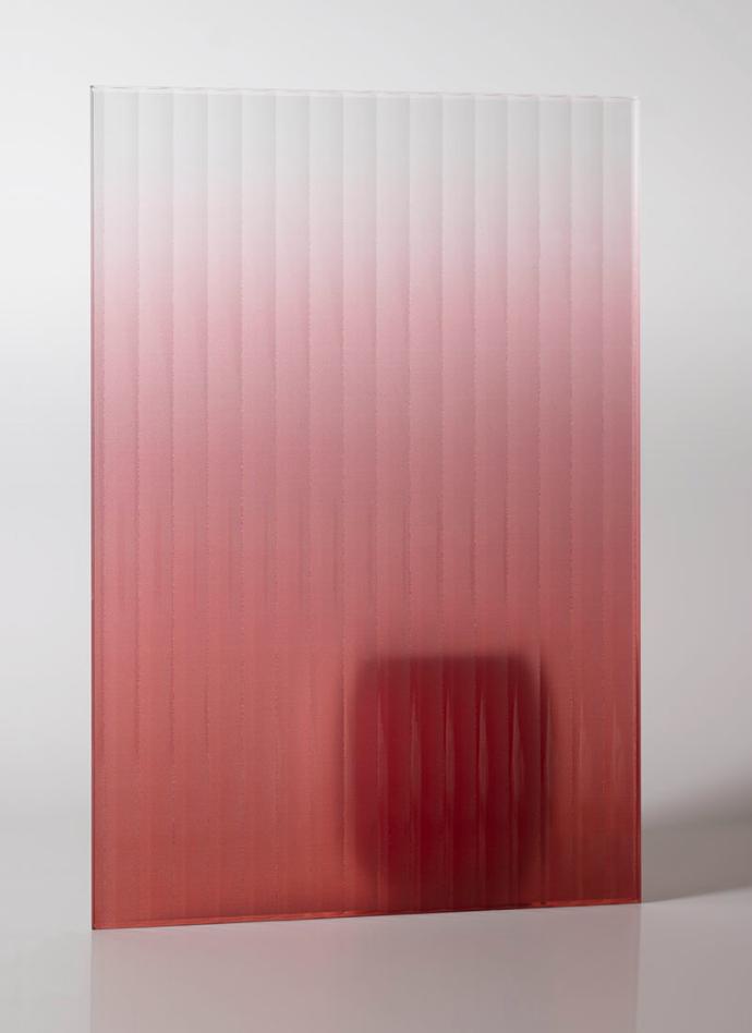 Peach Ombre Ribbed Glass - sample