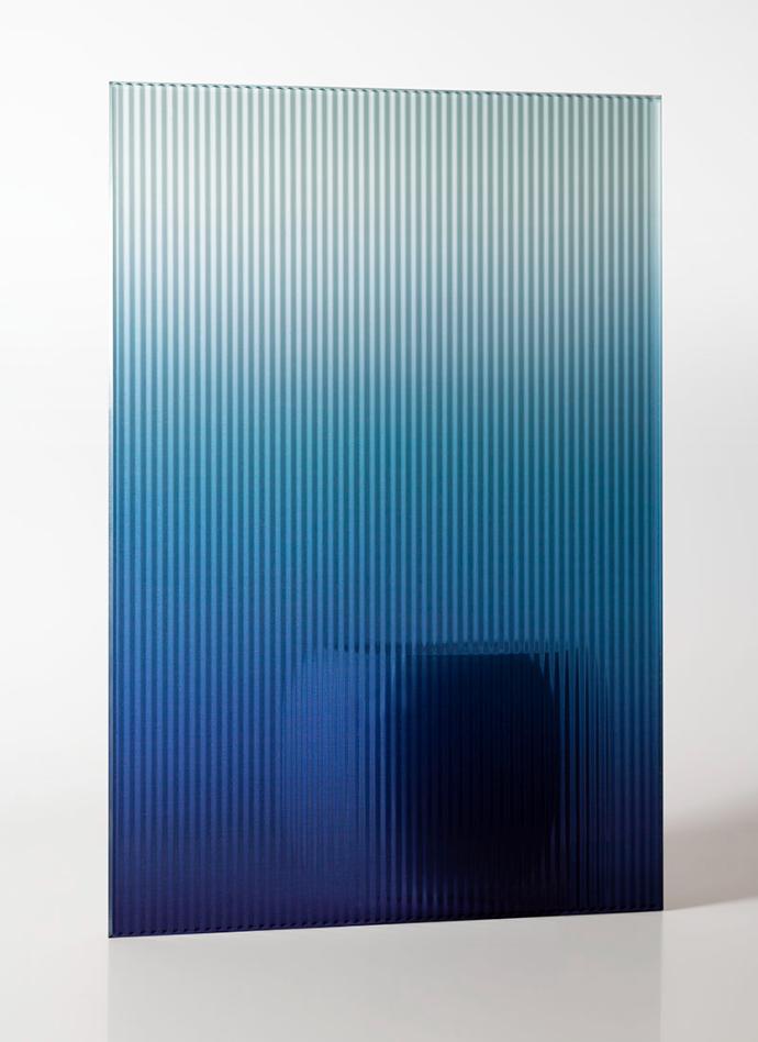 Cobalt Ombre Mini Ribbed Glass - sample