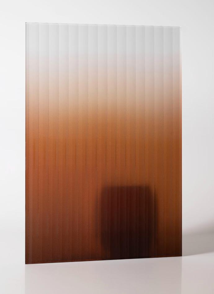 Old Gold Ombre Ribbed Glass - sample