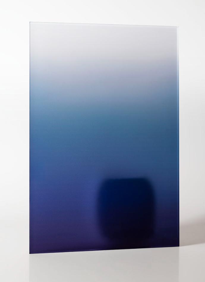 Cobalt Ombre Frosted Glass - sample