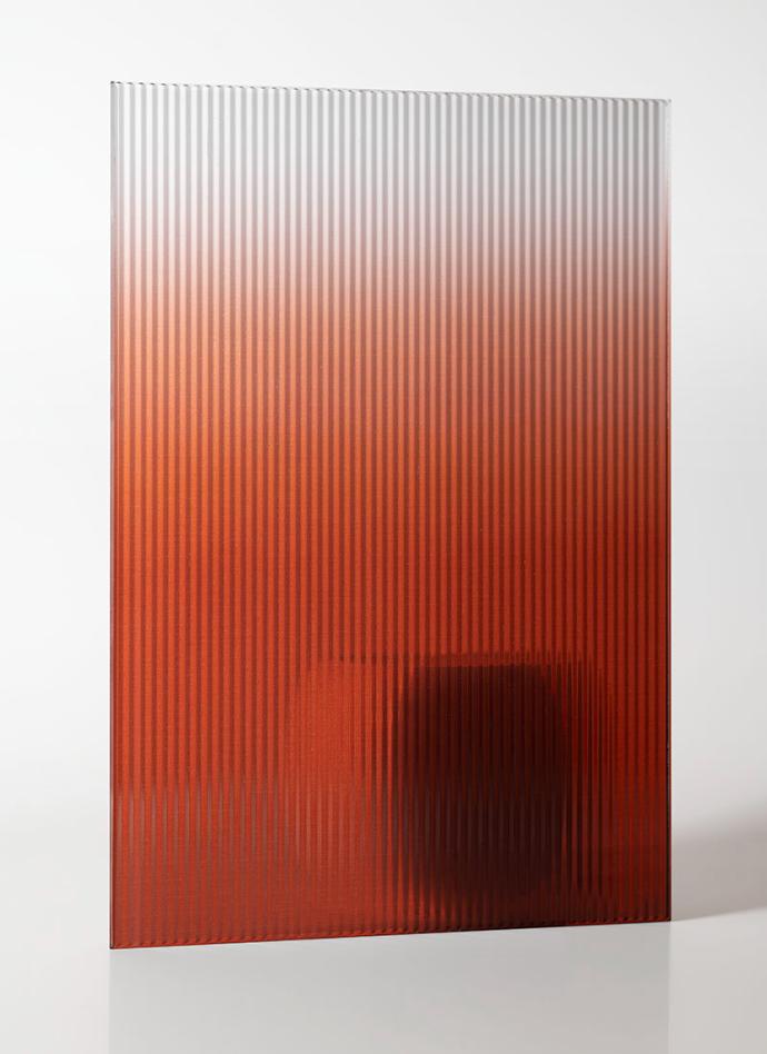 Copper Ombre Mini Ribbed Glass- sample