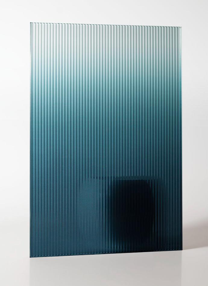 Aquamarine Ombre Mini Ribbed Glass - sample