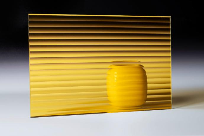 Ribbed glass Warm Yellow - sample
