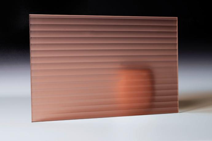 Ribbed glass Peach matte - sample